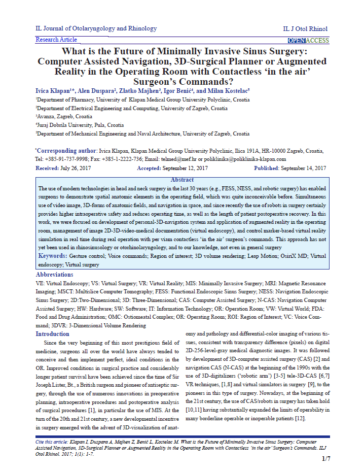 Journal of Otolaryngology and Rhinology