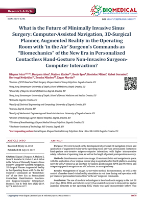 What is the Future of Minimally Invasive Sinus Surgery: Computer-Assisted Navigation, 3D-Surgical Planner, Augmented Reality in the Operating Room with 'in the Air' Surgeon's Commands